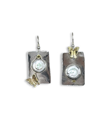 Silver butterfly ear...